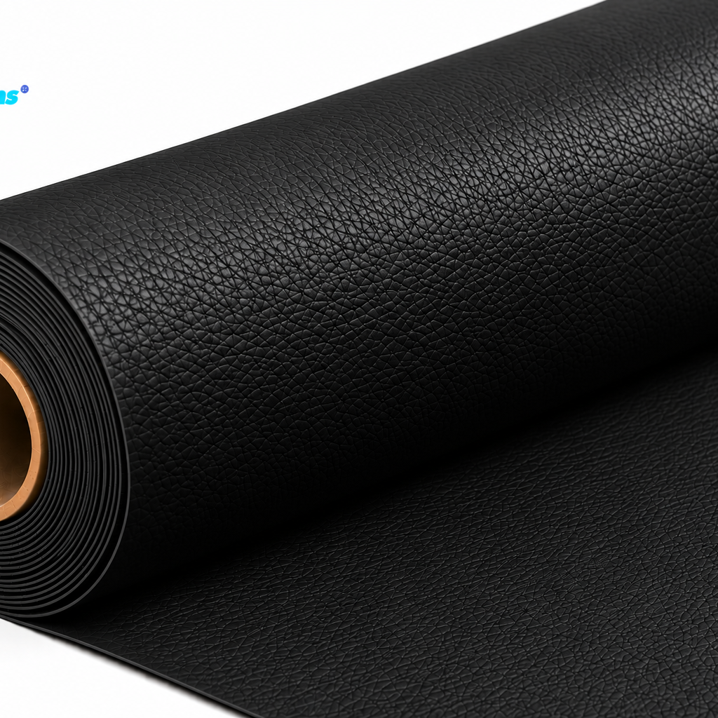 Embossed vinyl PU leather black