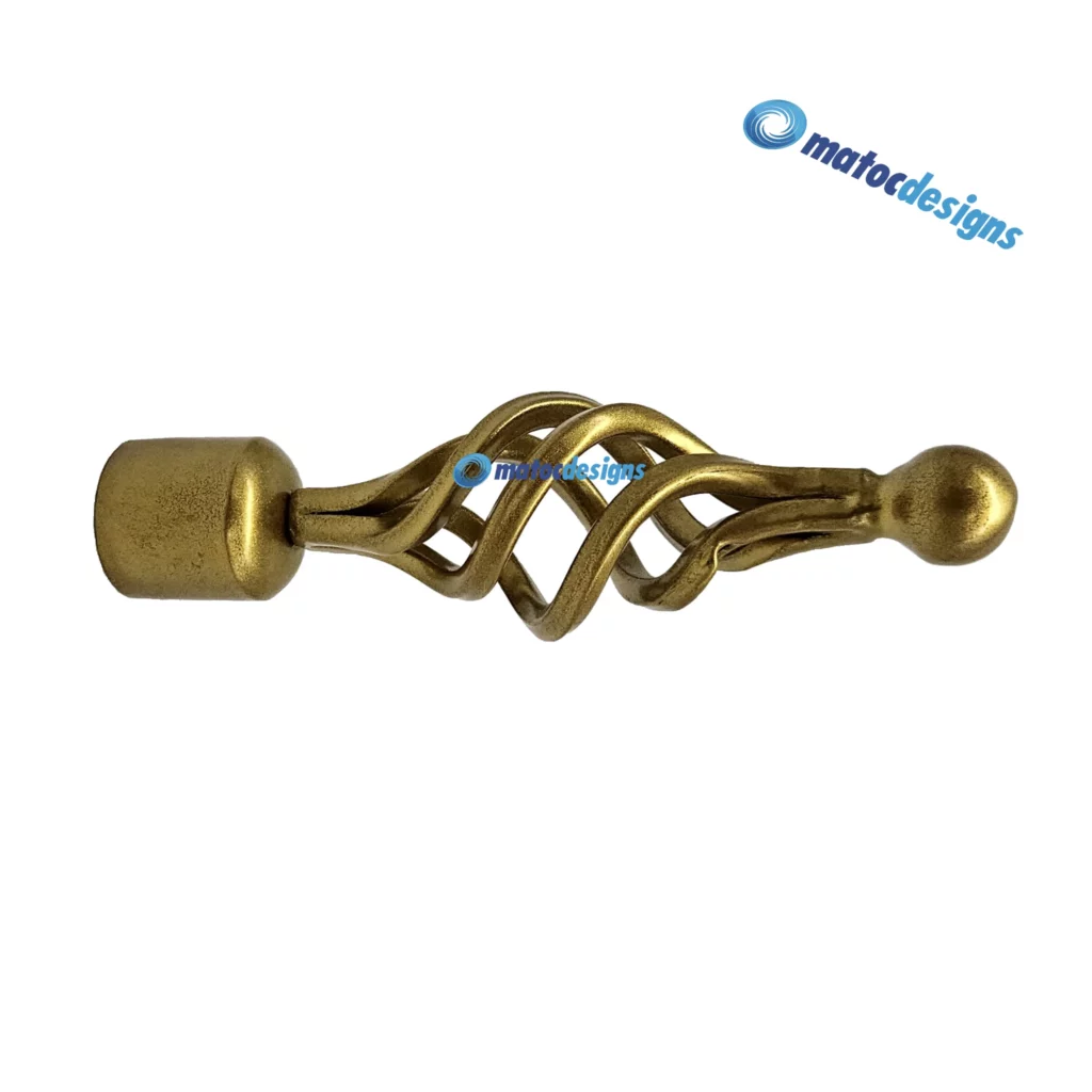 25mm Metal Basket Finial - Aureate Gold