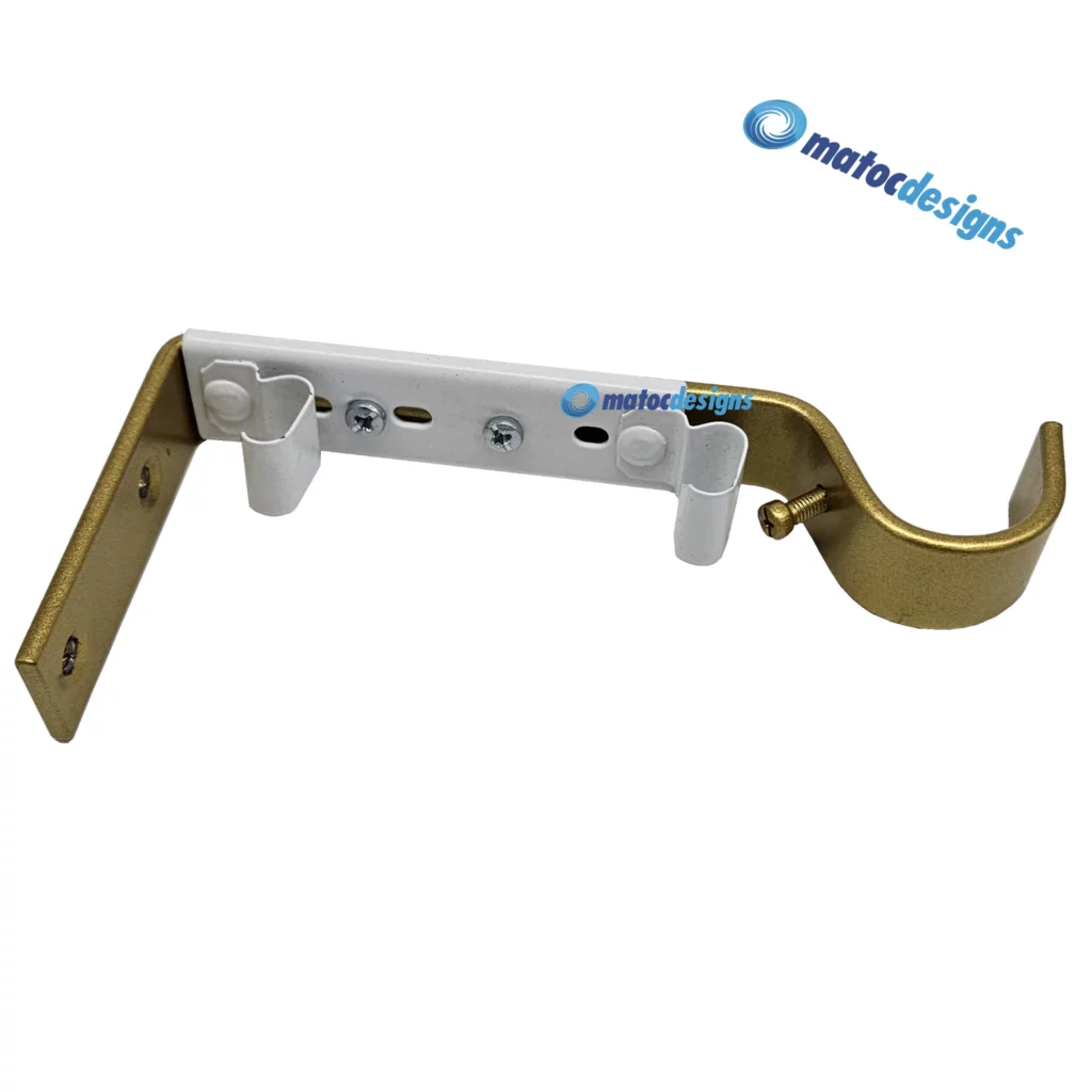 25mm Metal Multiuse Bracket with Double C-Track Curtain Rail Bracket - Aureate Gold