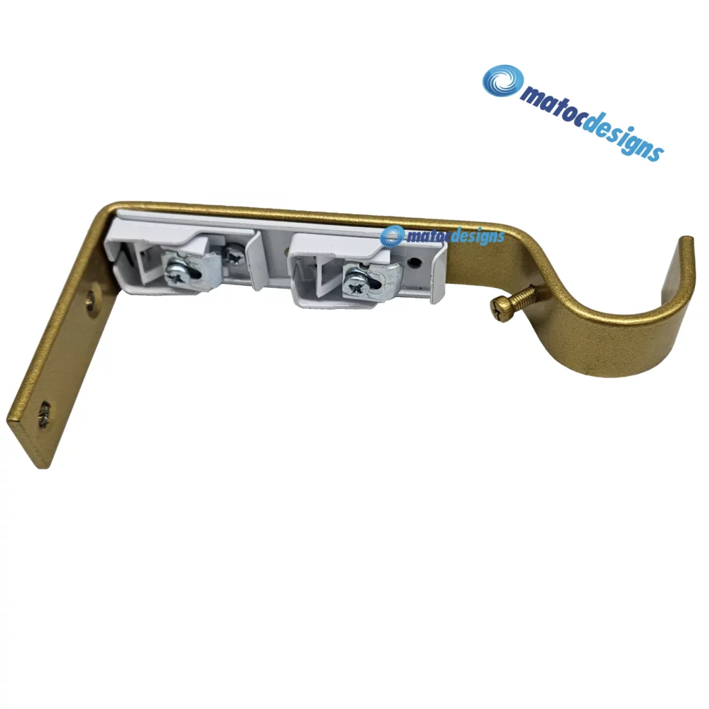 25mm Metal Multiuse Bracket with Double HD-Track Curtain Rail Bracket - Aureate Gold