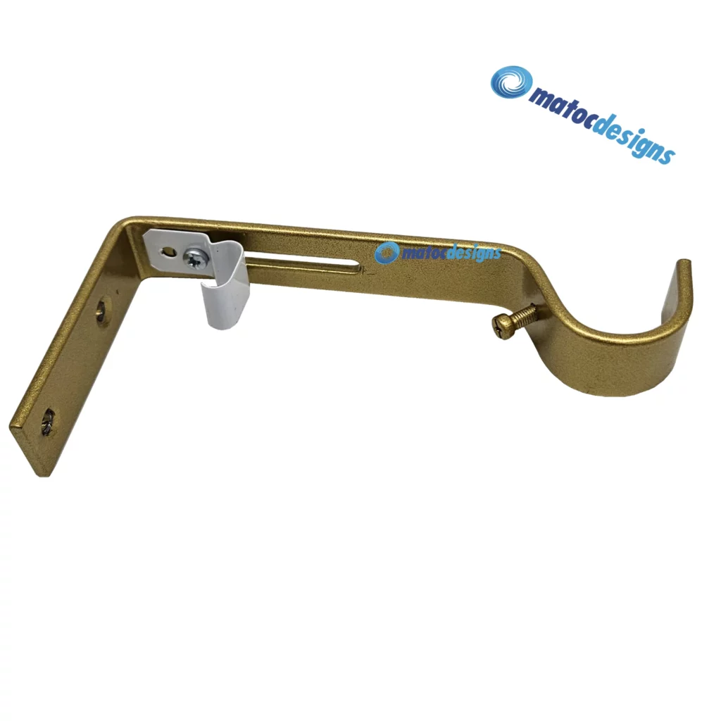 25mm Metal Multiuse Bracket with Single C-Track Curtain Rail Bracket - Aureate Gold
