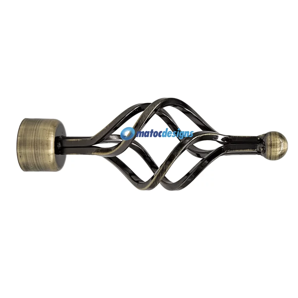 25mm Steel Basket Finial - Antique Brass