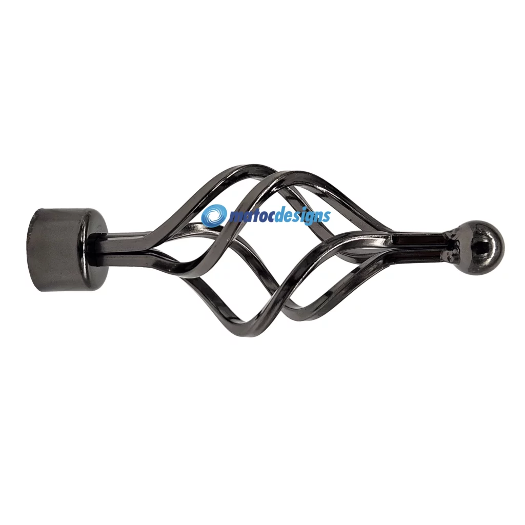 25mm Steel Basket Finial - Black Nickel