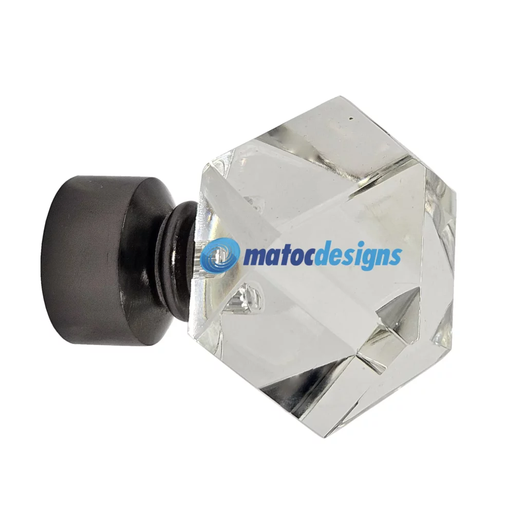 25mm Steel Crystal Prism Finial - Black Nickel