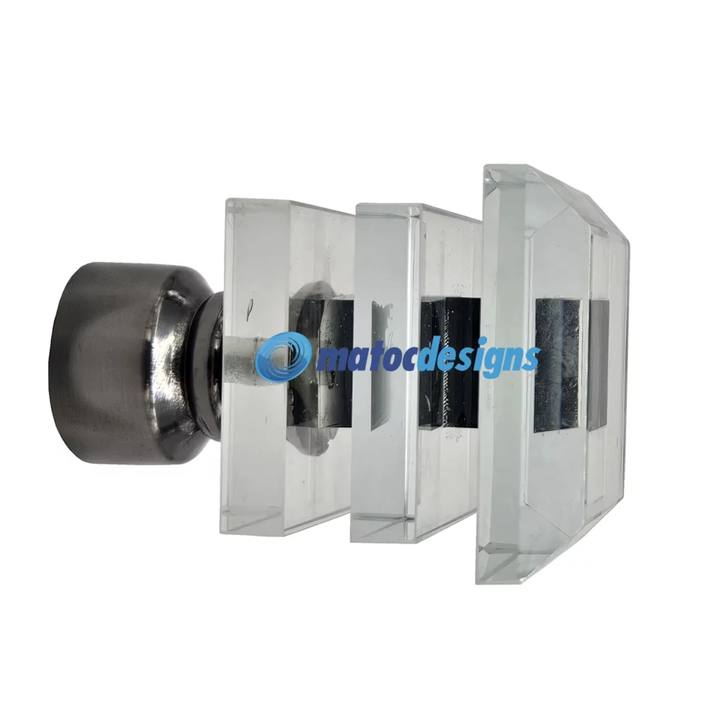 25mm Steel Crystal Step Finial - Black Nickel