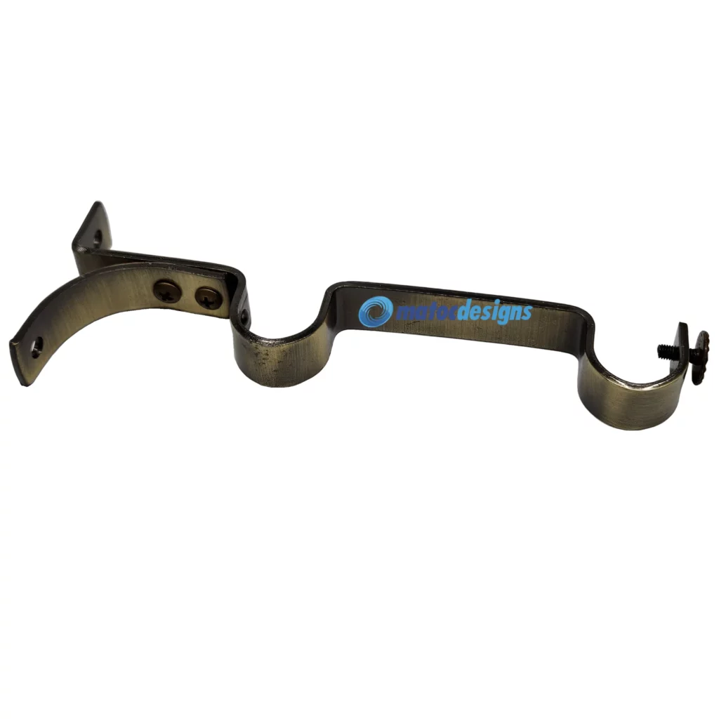 25mm Steel Double Extended Bracket - Antique Brass