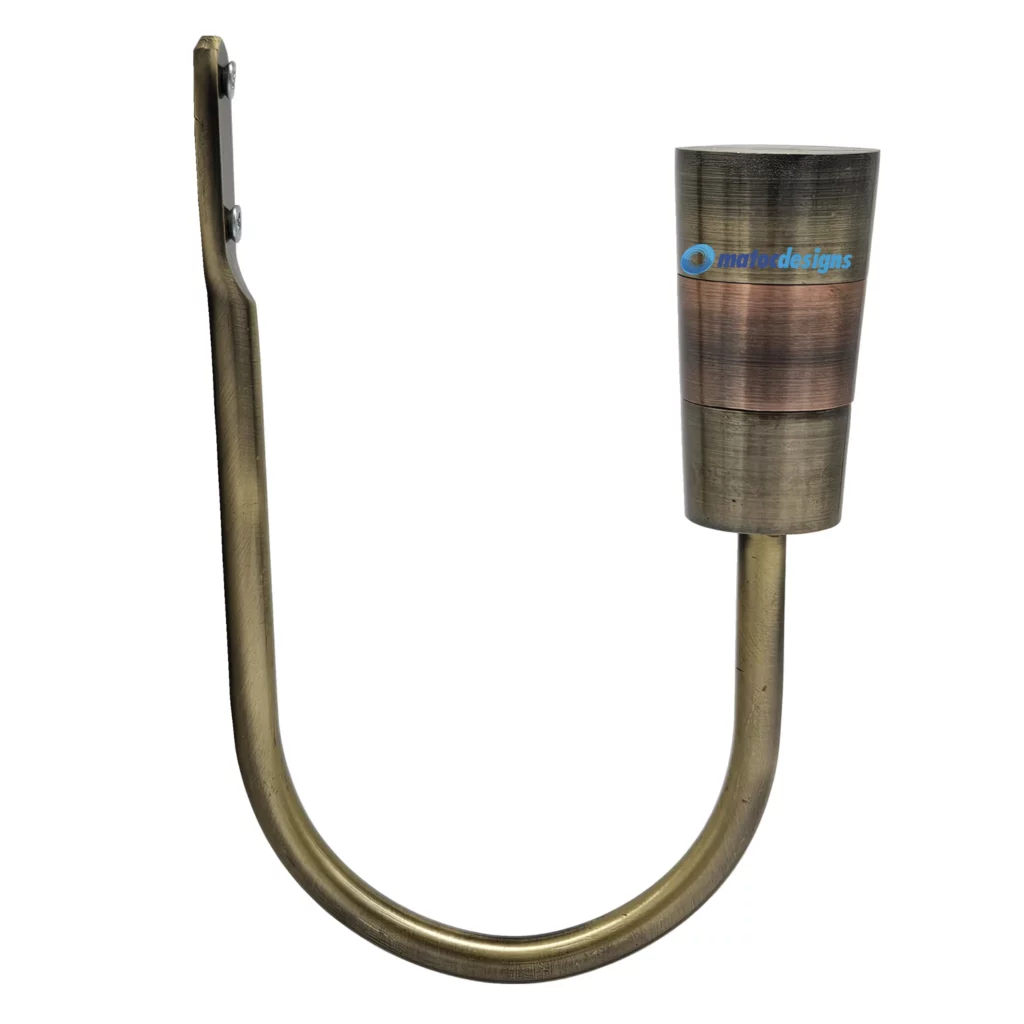 Steel Tieback Arm with 25mm Cone Finial - Antique Brass