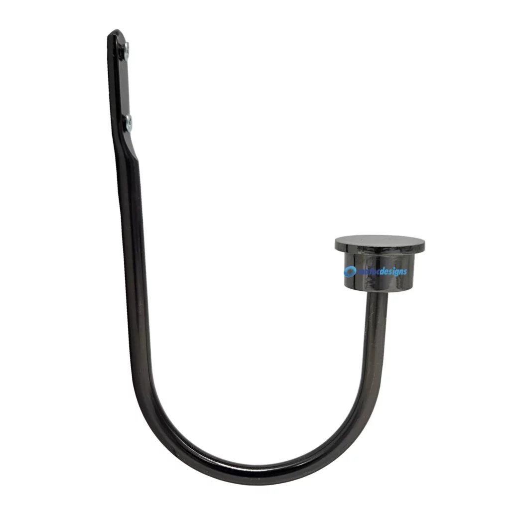 Steel Tieback Arm with 25mm Flat End Cap - Black Nickel