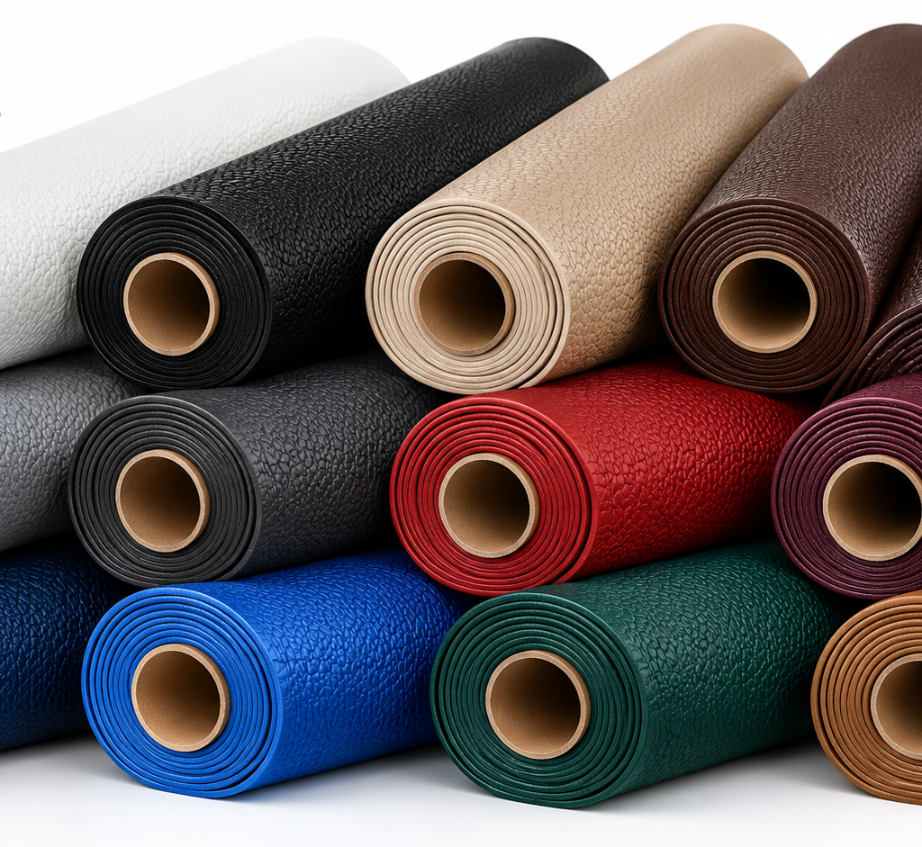 Embossed vinyl PU leather green